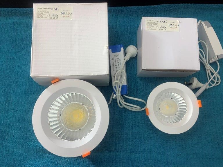 New in Boxes LAE LED Downlights, 18W and 30W