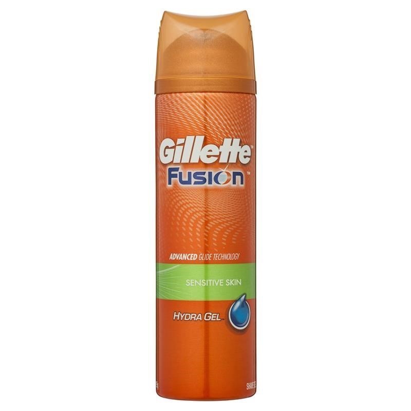 3 x GILLETTE Fusion Hydra Gel Sensitive Skin, 195g. N.B: Minor leak.