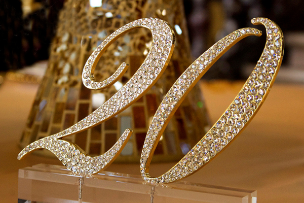 Fancy Gold Rhinestone Table Numbers 10cm 20 Tables Highett VIC pickup