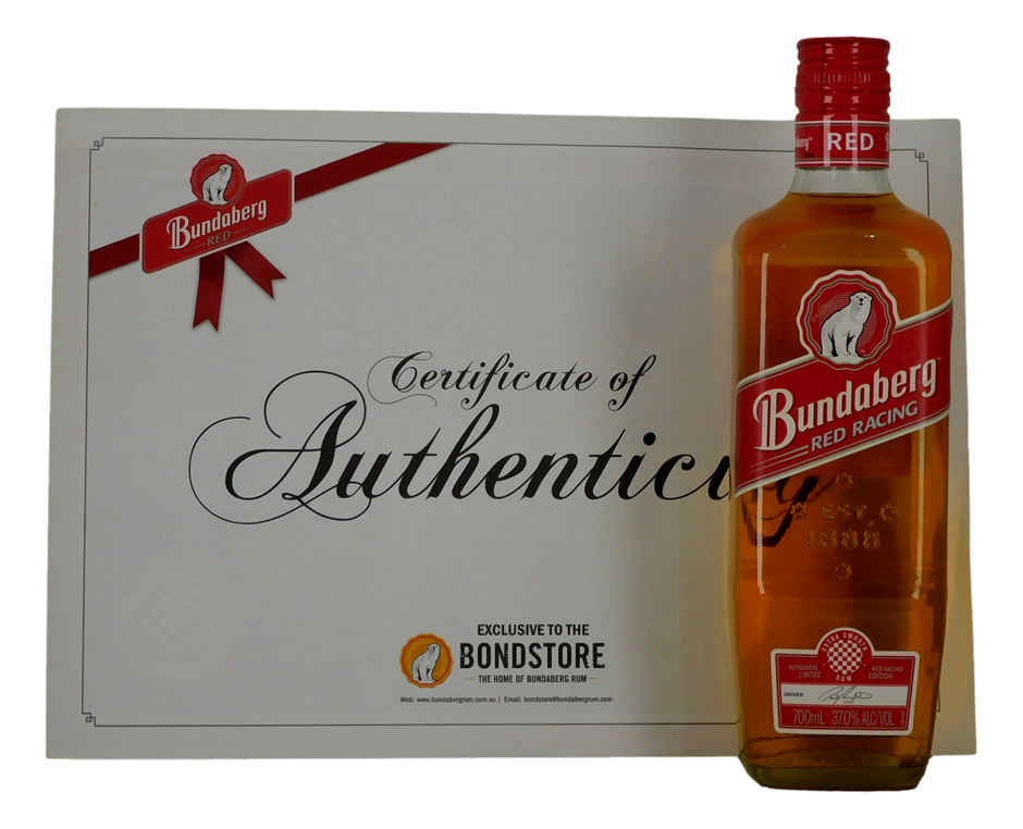 Bundaberg Rum Red Racing Signed 2009 (1x 700mL), QLD.