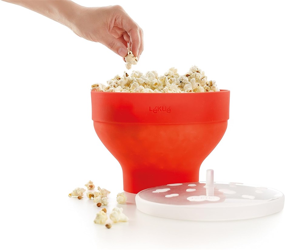 LEKUE Popcorn Maker, 1-Piece, Red.