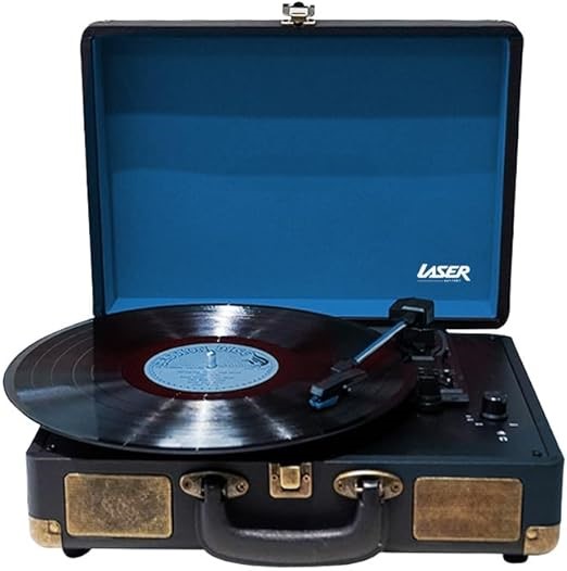 Bluetooth Suitcase Record Player with Built-in Speakers, Bluetooth in & Out
