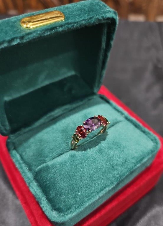 18K/Italy 3.5ctw Oval Cut Yellow Gold Filled Ring Warranty Quality-6US