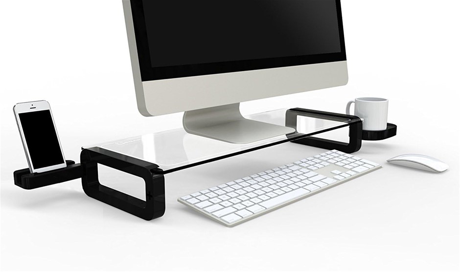 UBOARD Tempered Glass Monitor Stand (Stand Only)