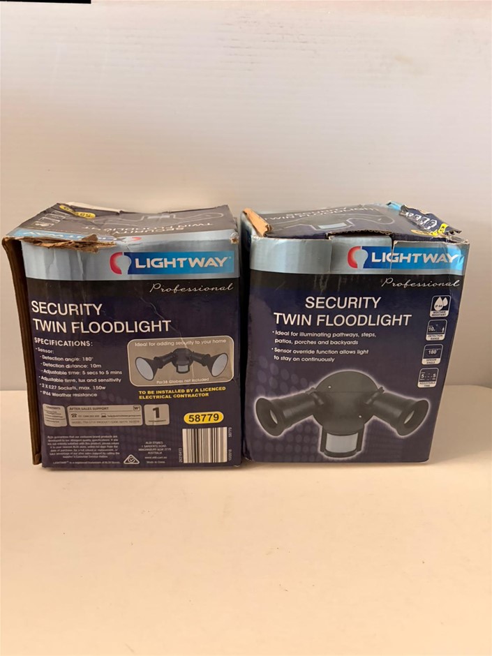 2x LIGHTWAY Security Twin Floodlights
