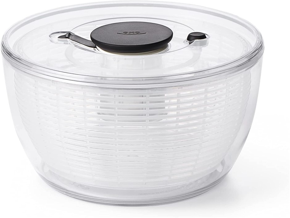 OXO Good Grips Salad Spinner, 4L, Clear. NB: Lid has minor crack, still wor