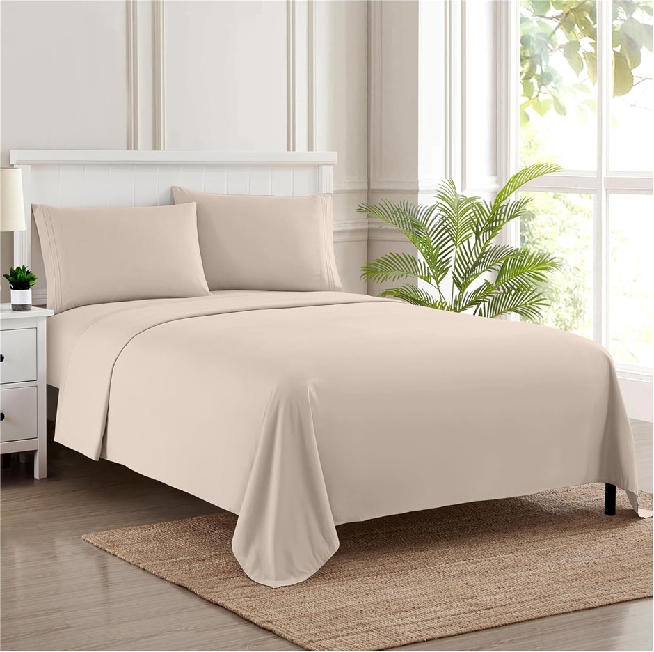 SWEET HOME COLLECTION 1800 Thread Count Egyptian Quality 4 Piece Deep Pocke