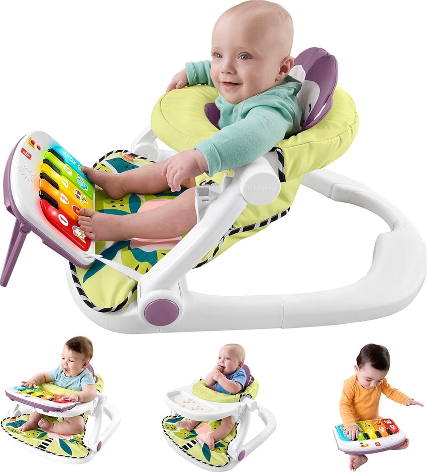 FISHER-PRICE Kick & Play Deluxe Sit-Me-Up Seat Purple Monkey.