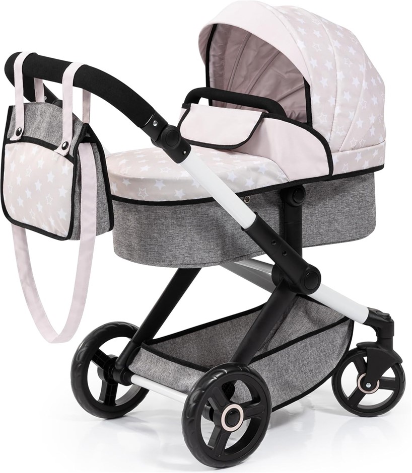 BAYER DESIGN 17031AA Doll's pram Xeo, Stroller, Height-Adjustable, Reversib