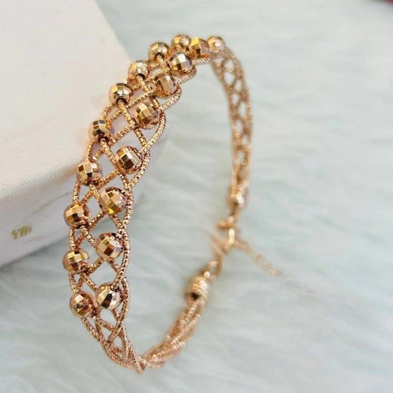 18KGold Filled/Italy Stamped Rose Bangle -Bonus Gift