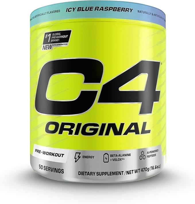 Cellucor C4 Original Pre Workout Powder Icy Blue Raspberry, Zero Sugar Ener