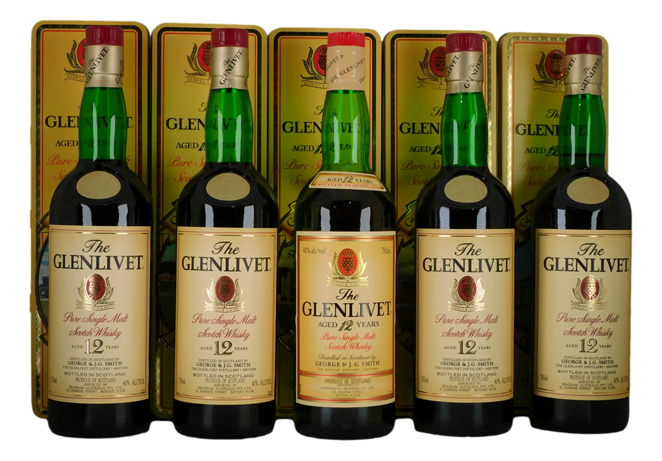 The Glenlivet Pure Single Malt Scotch Whisky Aged 12 Years (5x 750mL)
