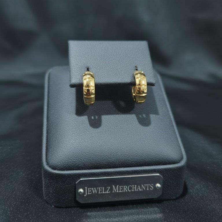 22K/Italy Gold Filled Earring -(stamped 22K/Italy)-Warranty Quality-Bonus