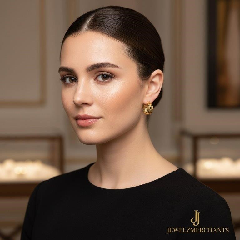 22K/Italy Gold Filled Earring -(stamped 22K/Italy)-Warranty Quality-Bonus