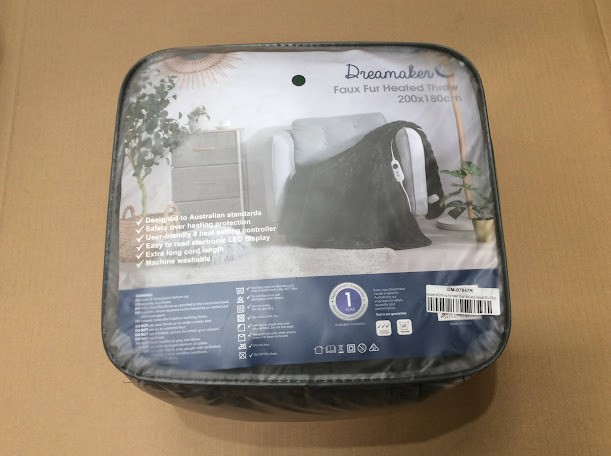 Dreamaker DM-07847R Faux Fur Heated Throw Blanket (200x180cm)