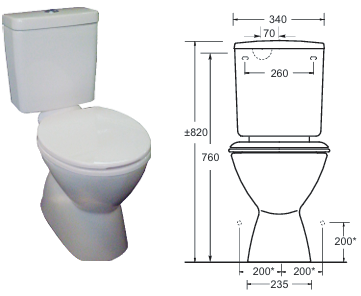 Milano Deluxe VC Link Toilet Suite S Trap Pan-Pack