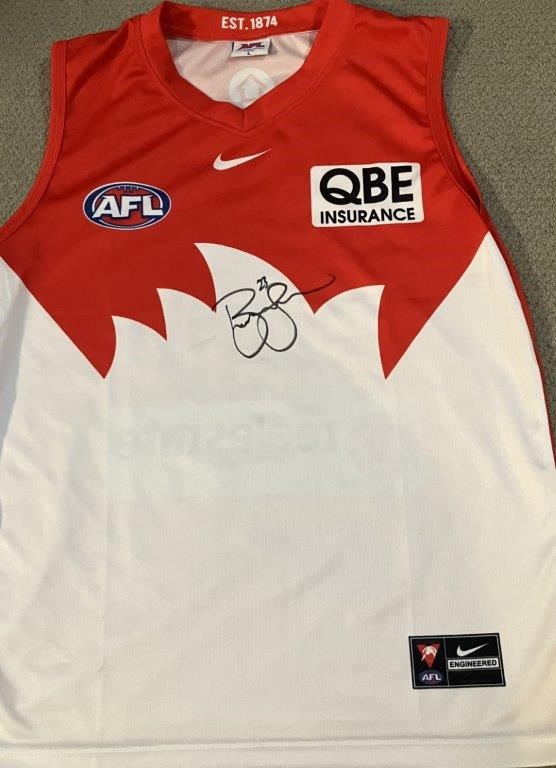LANCE 'BUDDY' FRANKLIN SIGNED SWANS GUERNSEY