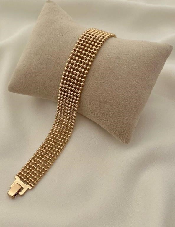 18k/Italy Stamped Yellow Gold Filled  Bracelet -17.5cm -14mm