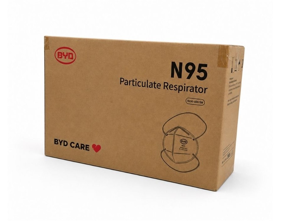 BYD N95 4-ply Particulate Respirators - Carton of 960 Masks