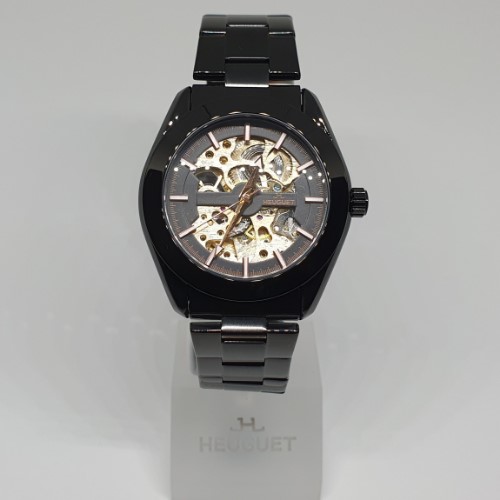 HEUGUET Type 001 Men's Skeleton Automatic Watch — Black
