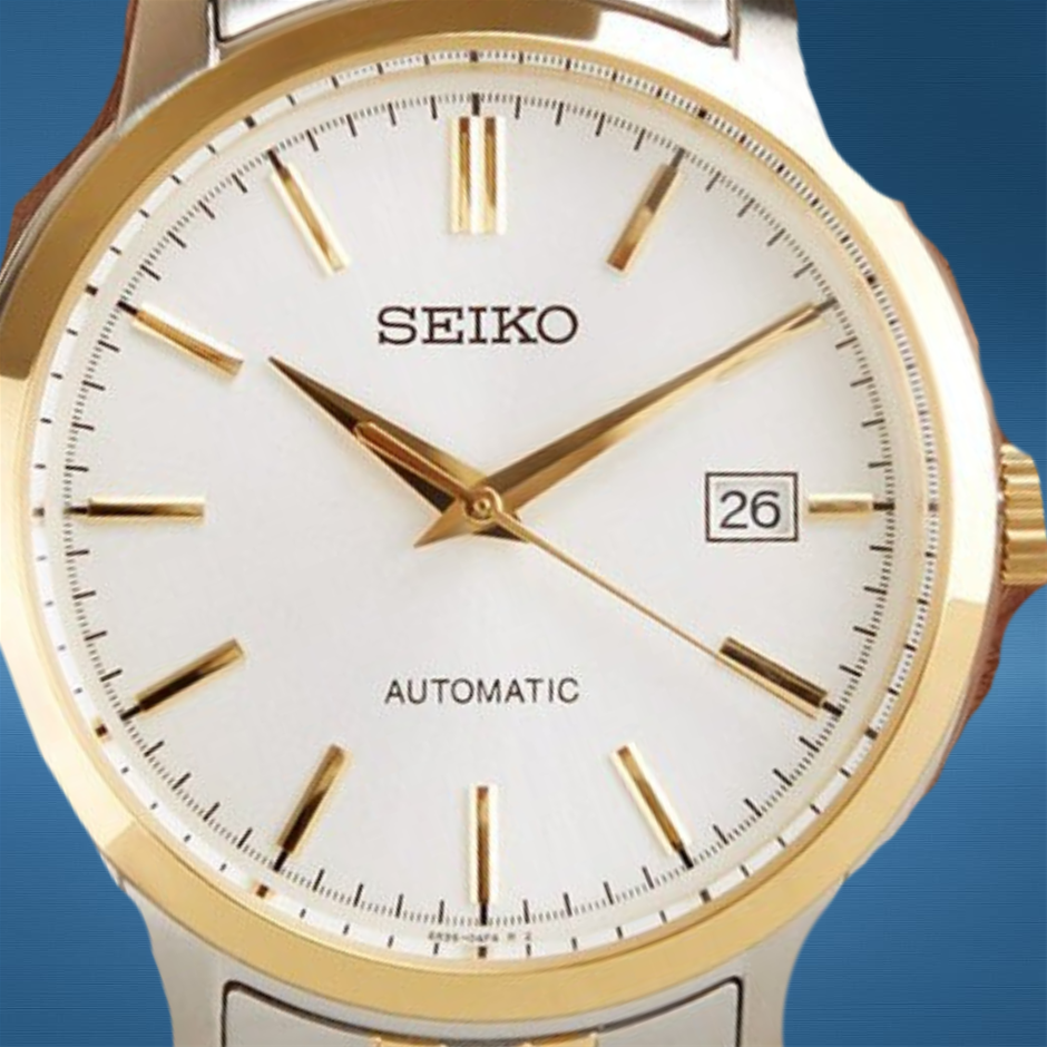 SEIKO 41.2MM STAINLESS STEEL SRPH92K AUTOMATIC TWO TONE WHITE DIAL BXP&COA
