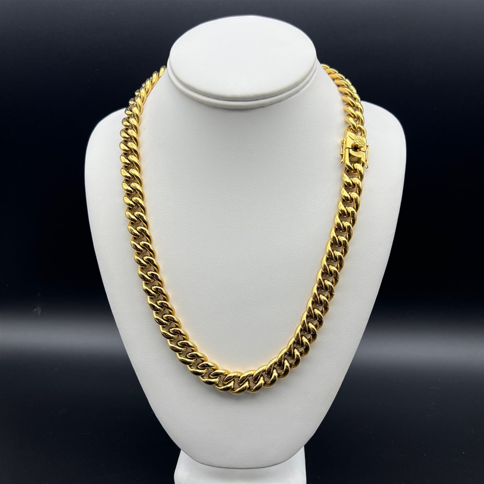 18K Gold-Filled Cuban Curb Chain Necklace, 12MM Wide - 45.7cm