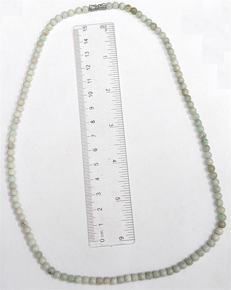 BURMA JADE Jadeite Stone Bead Necklace
