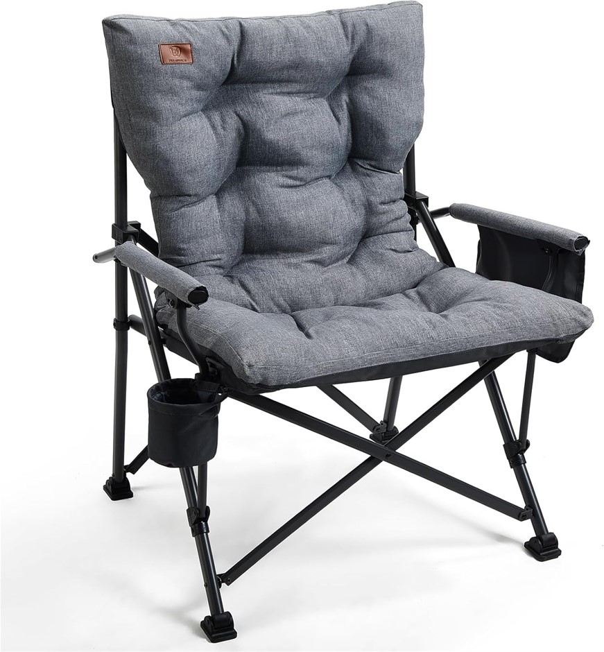 EVER ADVANCED Padded Oversized Folding Camping Chair for Adults, 26D x 22W