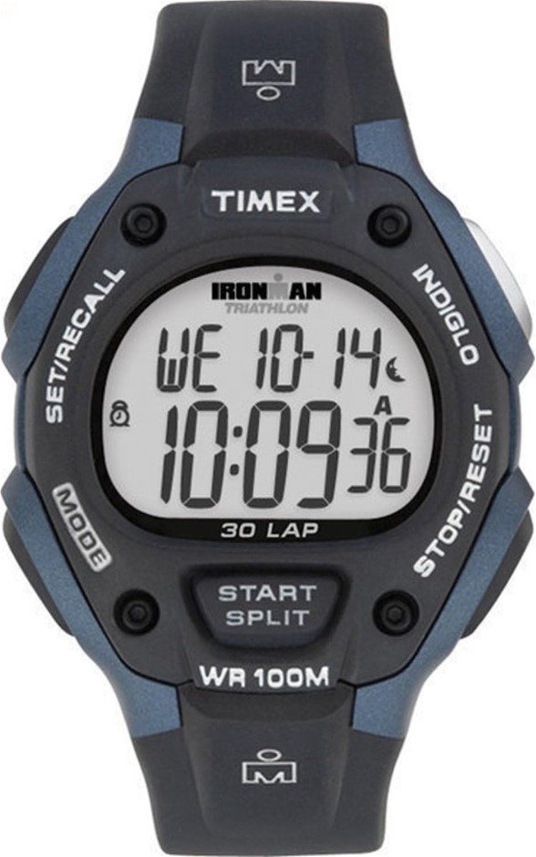 TIMEX Men's IRONMAN Classic 30, 38mm Watch, Black/Dark Blue. NB: Minor use