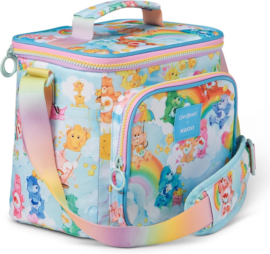 IGLOO 90s Retro Collection Square Lunch Box Cooler with Front Pocket and Ad