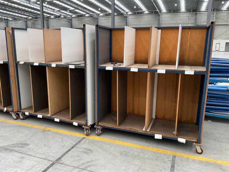 Steel Fabricated Trolley with Timber Shelving x 2