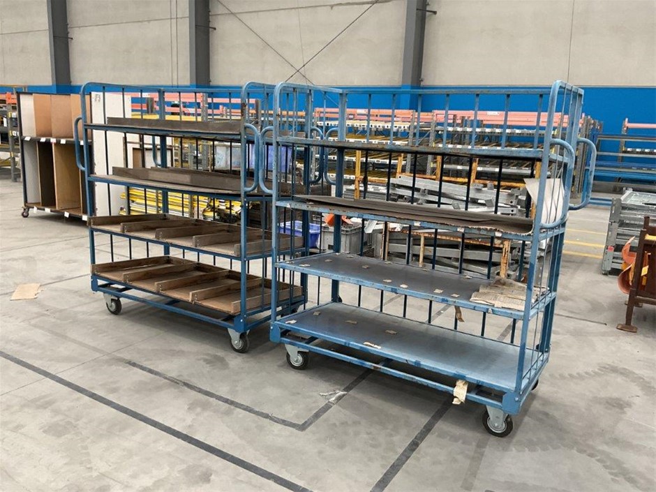 Steel Fabricated Shelving Trolleys x 2