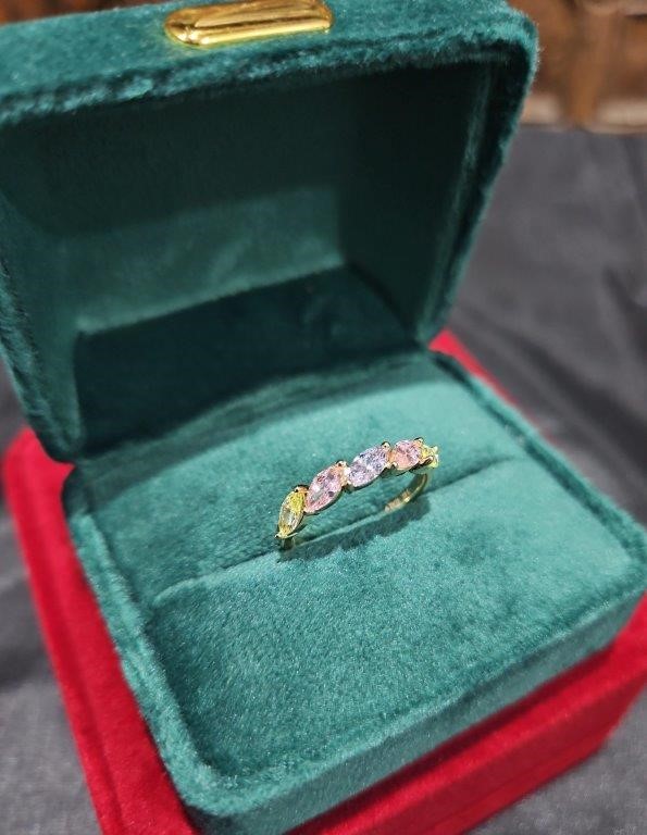 14K/Italy 1.25ctw Oval Cut Yellow Gold Filled Ring(stamped)7US