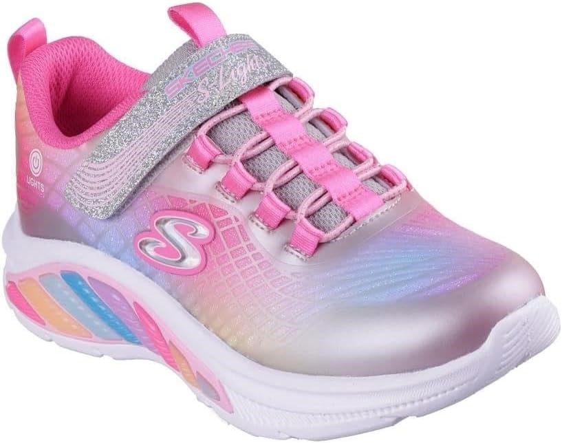 SKECHERS Girl's Rainbow Cruisers Light Up Shoes, US4/EU36, Rainbow Reflecti