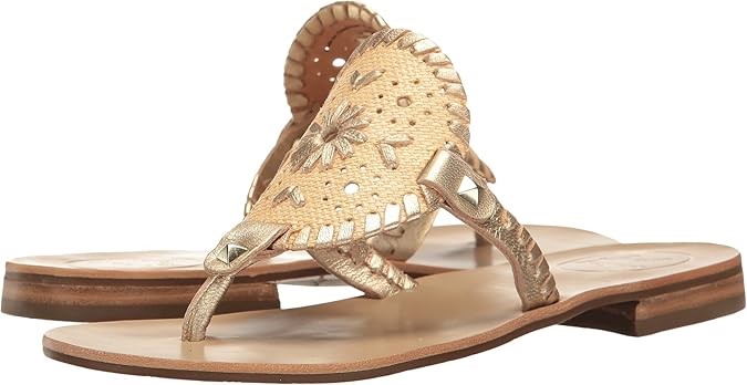 JACK ROGERS Women's Georgica Raffia Sandle, US5/EU36, Natural/Gold, 1217SS0