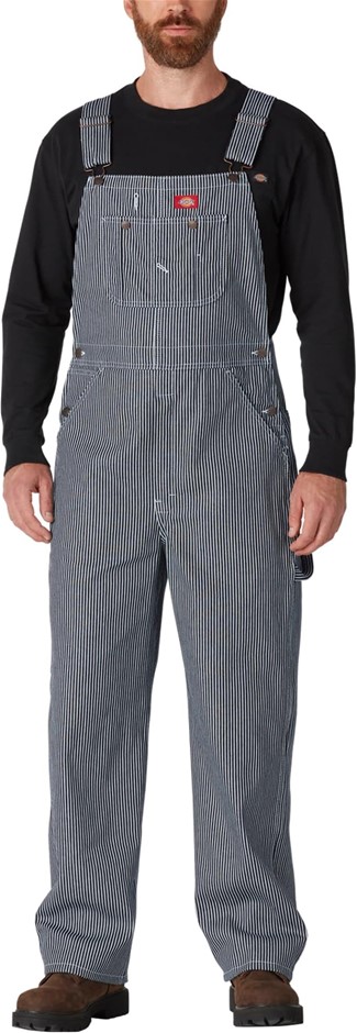 DICKIES Men's Bib Overall, 36W x 30L, Hickory Stripe, 83297HS. Buyers Note
