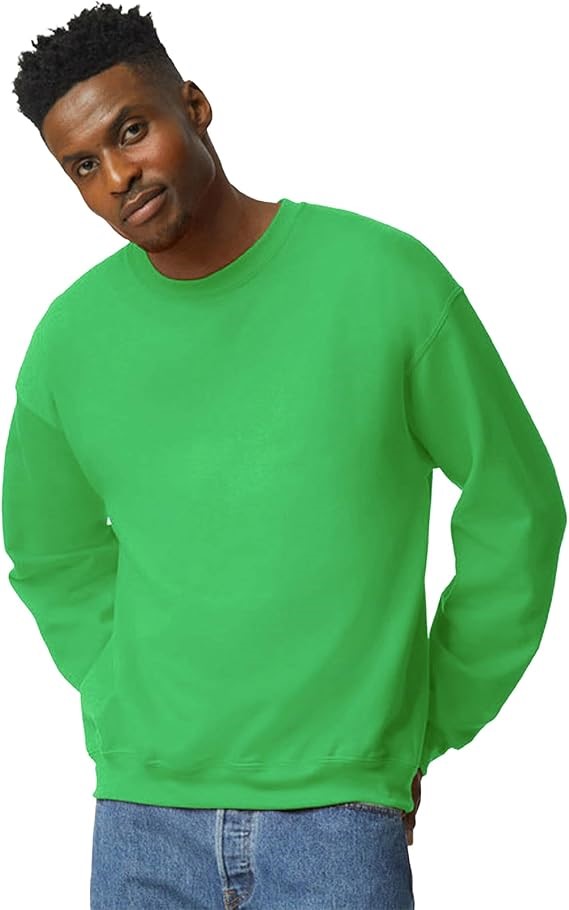 GILDAN Men's Fleece Crewneck Sweatshirt, Medium, Irish Green, 1348667. Buy