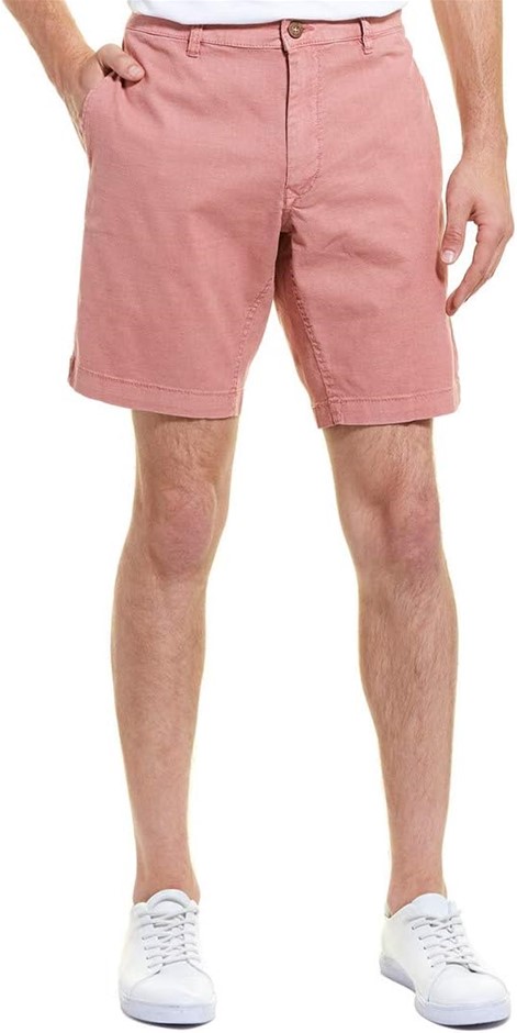 TAILOR VINTAGE Men's 9" Greenwich Shorts, Size 32, 52%Linen/45%Cotton, Fade
