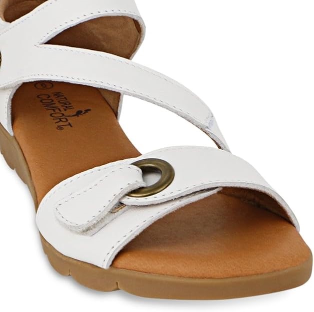NATURAL COMFORT Women's Mabel Sandal, EU40, White, G02010. Buyers Note - D