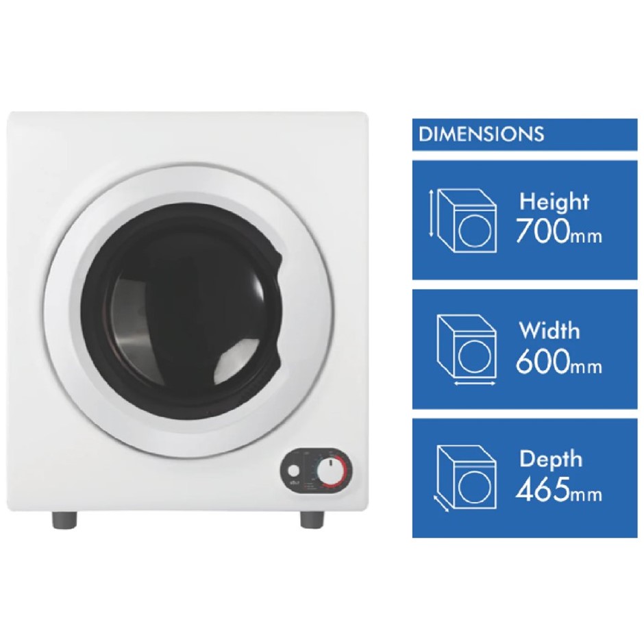 Premium 4.5kg Vented Dryer, White NB: minor use, missing 1 leg