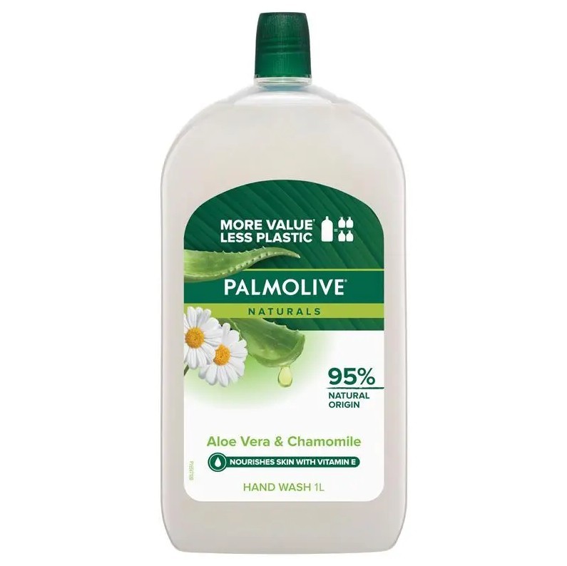 3 x PALMOLIVE Naturals Liquid Hand Wash Soap, Aloe Vera and Chamomile Refil