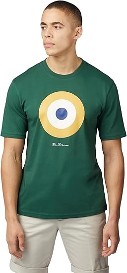 BEN SHERMAN Men's Signature Target T-Shirt, Medium, Green, BS0065093. RRP: