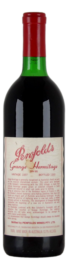 Penfolds Bin 95 Grange Hermitage 1987 (1x 750mL) SA.