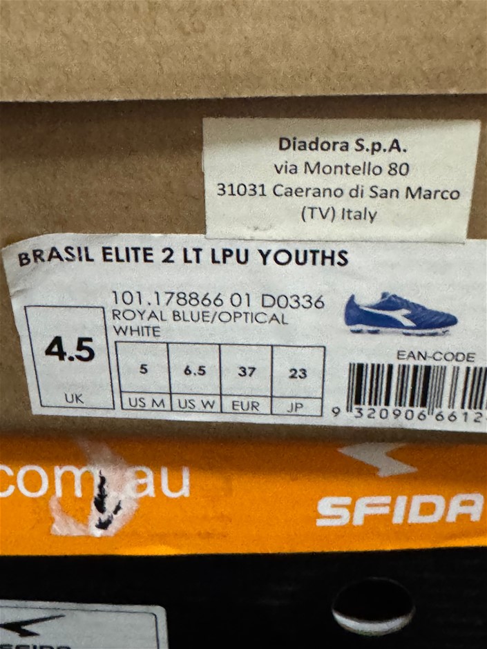 DIADORA BRASIL ELITE 2 LT LPU YOUTHS UK SIZE 4.5 USA SIZE 5 LOT 29 PIC 1