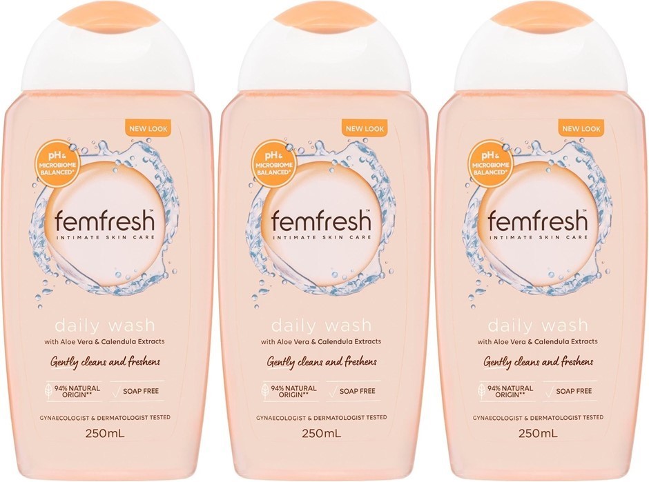 3 x FEMFRESH Aloe Vera and Calendula Extracts Daily Feminine Intimate pH Wa