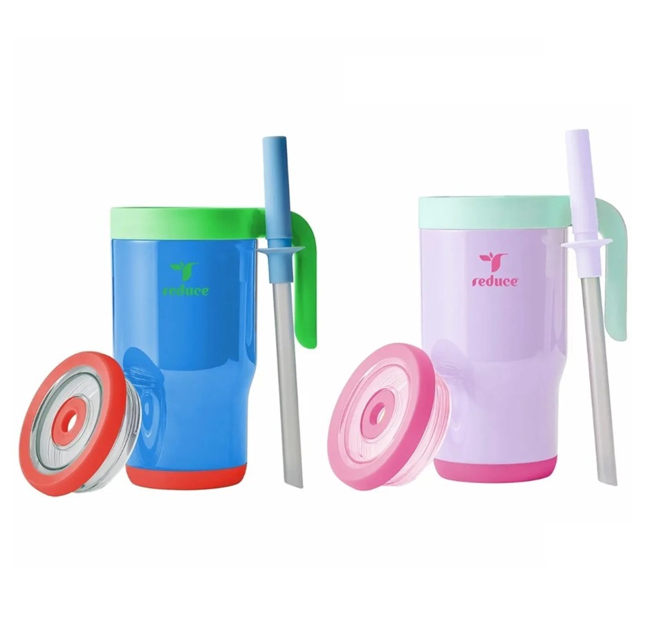 REDUCE Kids Chiller Go Insulated Cups, 414ml, Blue & Purple. Buyers Note -