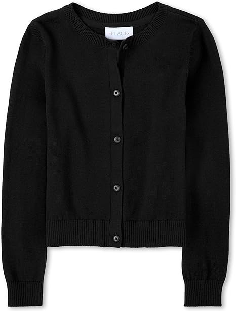 THE CHILDREN'S PLACE Girls Basic Cardigan, Size XL, Black, 20444220005. RRP