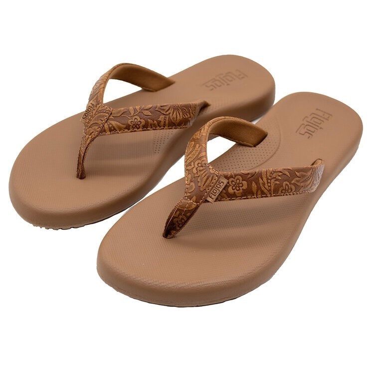 FLOJOS Women's Rosita Flip Flops, Size 7, Tan Brown Artisan. Buyers Note -
