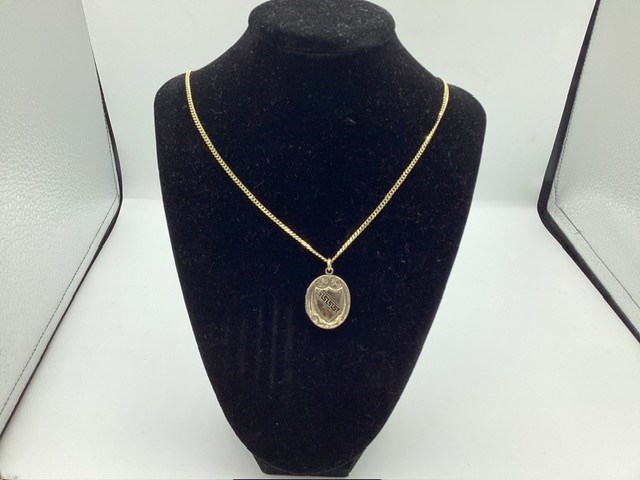 1 x Stamped 14ct Yellow Gold, Chain Necklet And Gold Plated Locket Pendant
