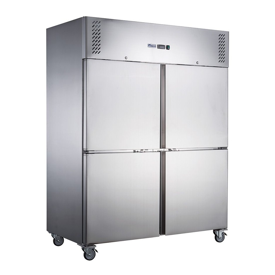 1236L S/S Four Door Upright Fridge 
